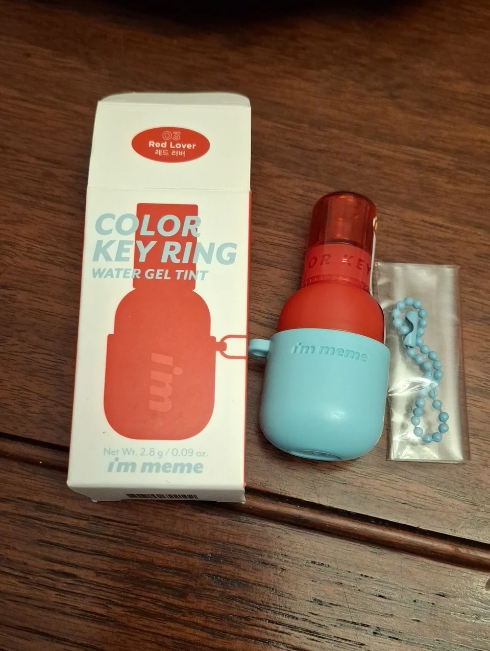 Im Meme Color Key Ring Water Gel Tint - Red Lover Blue Case 2.8g New